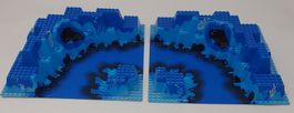 2 plaques LEGO en relief décor sous-marin 32 x 32 – 25.5 cm