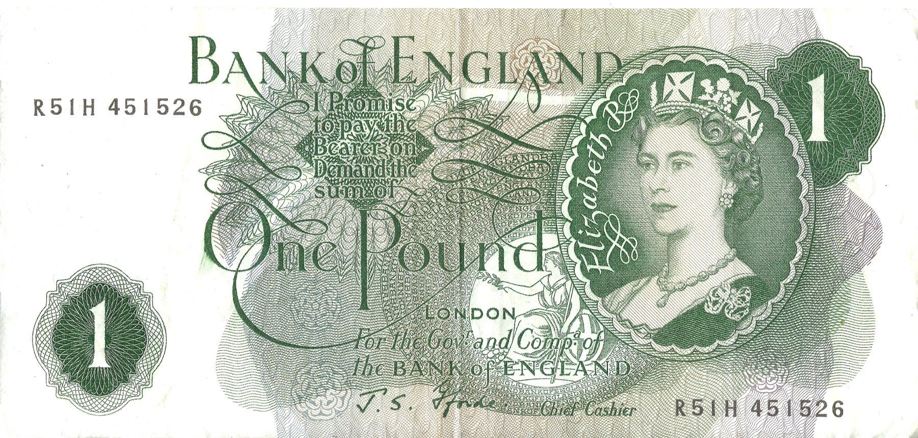 Banconote: 1 Pfund Banknote England – Usato da Volketswil venduto da IvanBerton1974