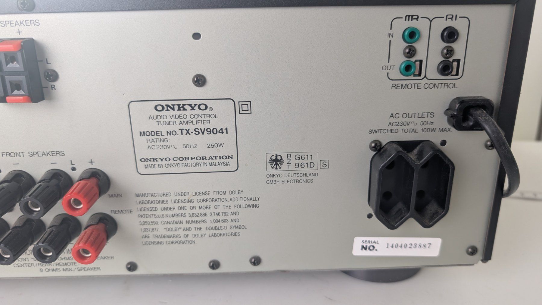 Onkyo Receiver: Onkyo TX-SV9041 Stereo/Dolby Surround Receiver – Gebraucht aus Zürich von axolottchen 7