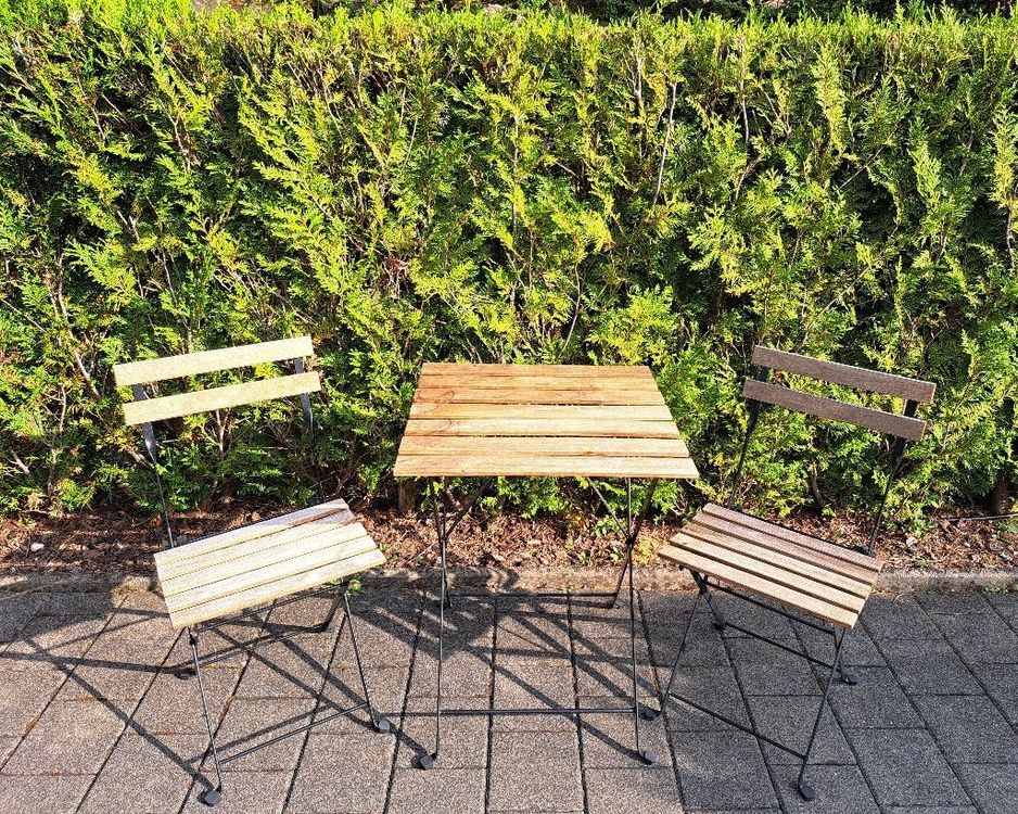 BistroSet, Gartentisch mit zwei Stühlen, Holz, Metall, IKEA Kaufen