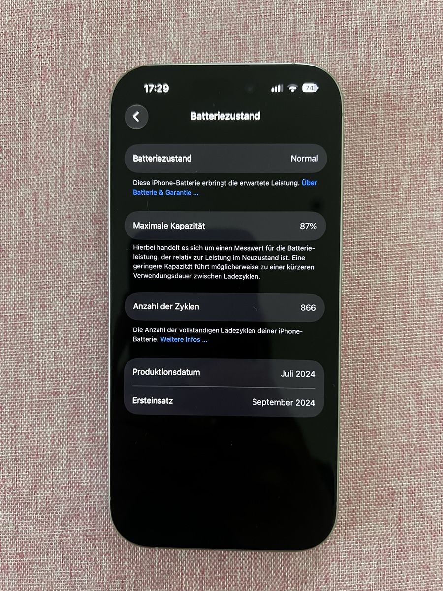 Apple Handys / Smartphones: iPhone 16 Pro 128 GB weiss – Gebraucht aus Regensdorf von sabyn 7