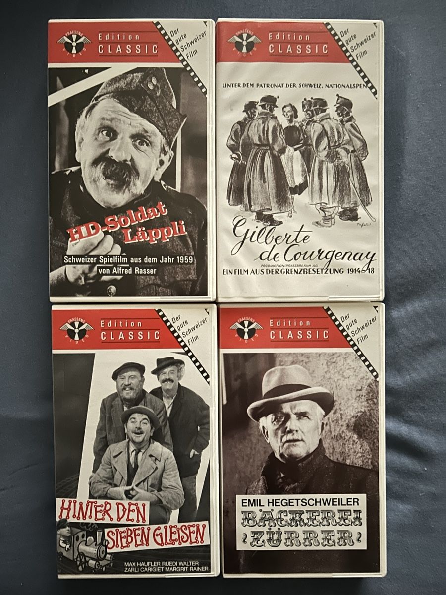 Toutes les VHS: Vier Schweizer Filmklassiker auf original VHS – D'occasion à Frauenfeld par Colonia64