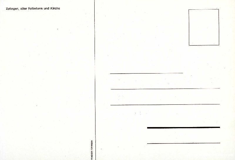 Cartoline postali: Zofingen alter Folterturm u.Kirche c1965 – Usato da Emmenbrücke venduto da teestube 1