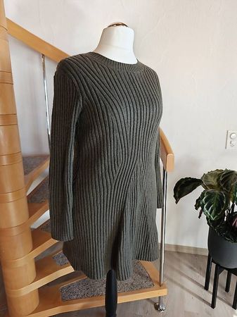 H&M Strickkleid dunkelgrün XL 44 42 WIE NEU