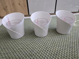 3er-Set LECHUZA ORCHIDEA Selbstbewässerungstöpfe – Weiss