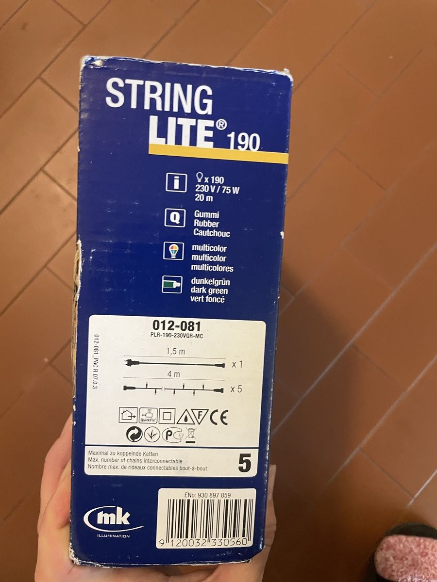 Ghirlande e barre luminose: Lichterkette (String Lite 190) – Nuovo (secondo la descrizione) da Uster venduto da chlini1983 1
