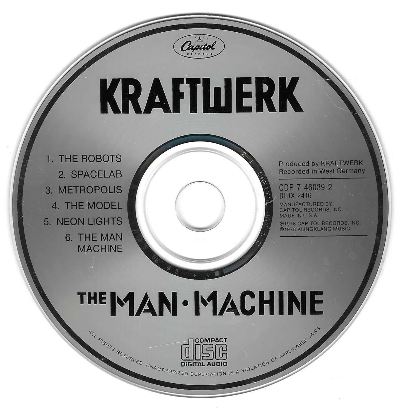 CDs: KRAFTWERK  -  THE MAN MACHINE – D'occasion à Bex par Giorgiob 2