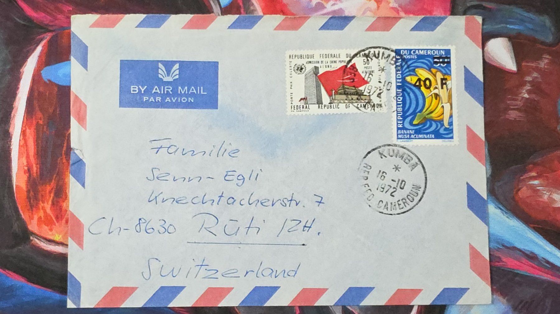 Tutti i francobolli: CL32 Enveloppe + Timbre Cameroun 1972 – Usato da Cousset venduto da Patrick_Collections