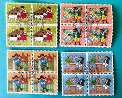 Viererblock Nr.J290-J293 ET Stempelt Bern 1984 Figuren