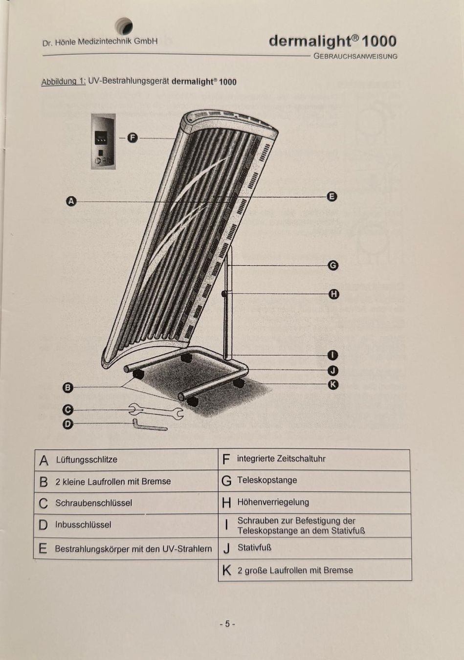 Medizinische Geräte: dermalight 1000 UV-B 311nm – Gebraucht aus Gontenschwil von Electrosoundboy 5