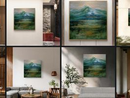 Originalgemälde auf Leinwand 80x80 cm, goldenen Unikat!!!