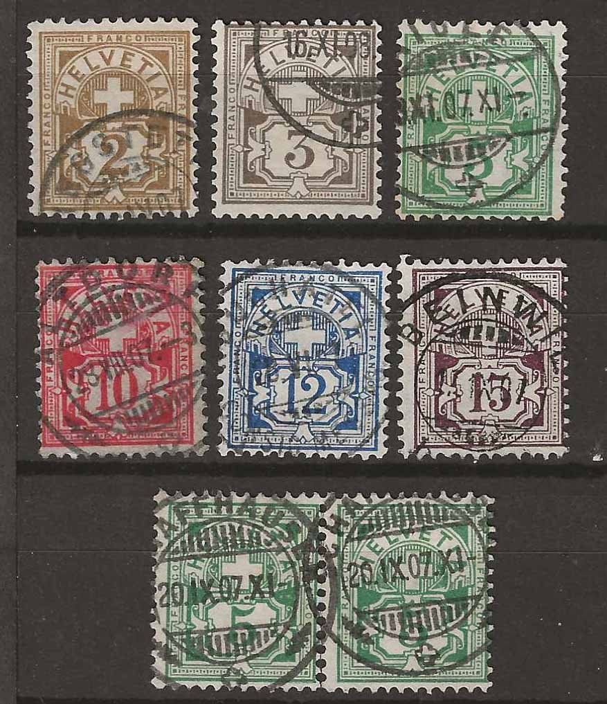 Tutti i francobolli: CH080 - Type chiffre 80-85  1906 obl. – Usato da Trélex venduto da Phil_Albert