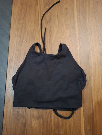 Crop top noir Lorna Jane dos nu à lanières – taille S