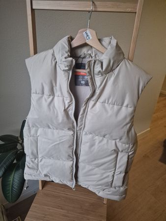 Daunen Weste Gilet Beige Grösse XS