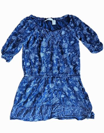 Tunika / Blusenshirt Gr. 170 / XS H&M floral blau