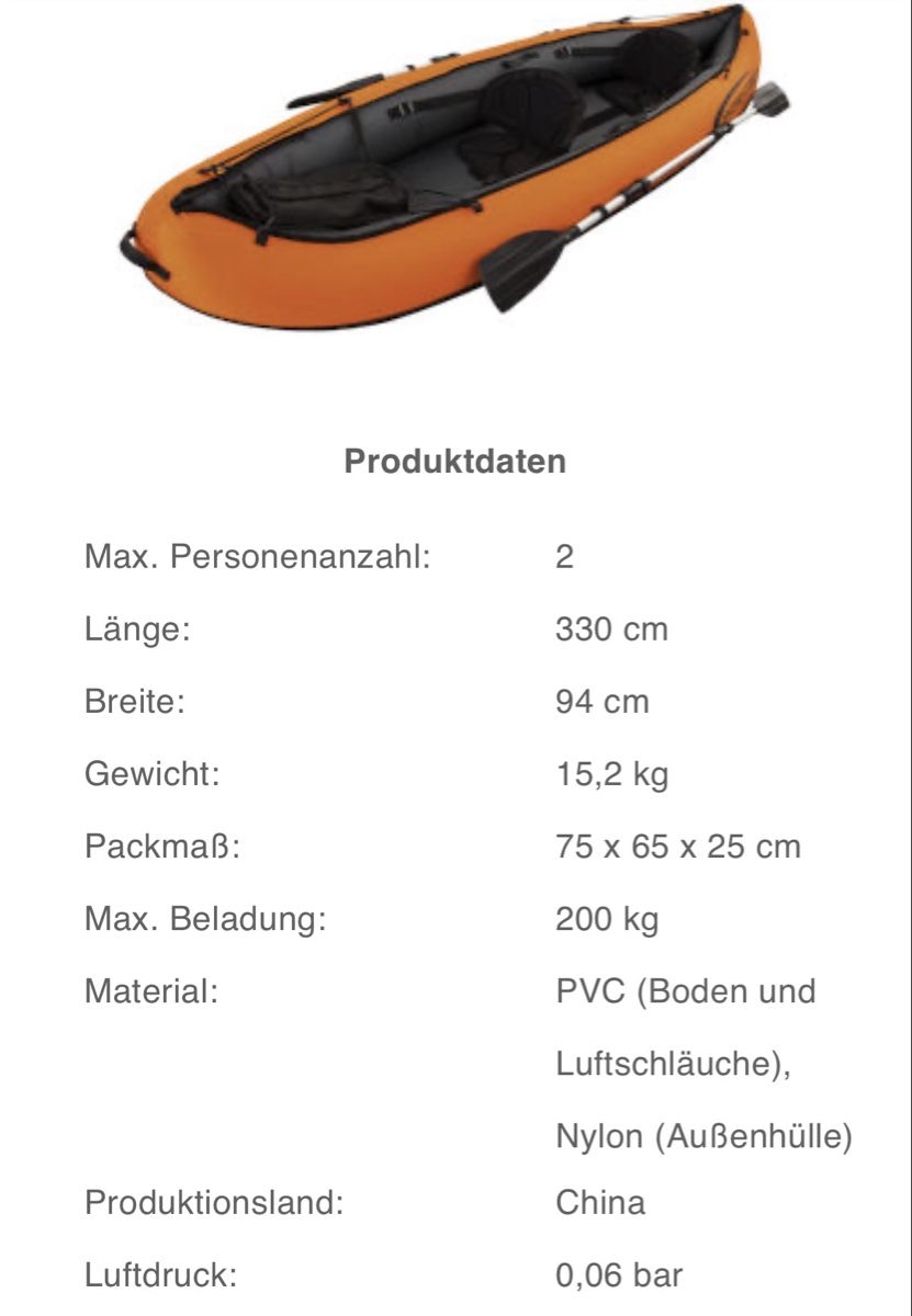 Bestway Barche: Kajak Hydro-Force 2-Plätzer – Usato da Winterthur venduto da ver_5crg 2