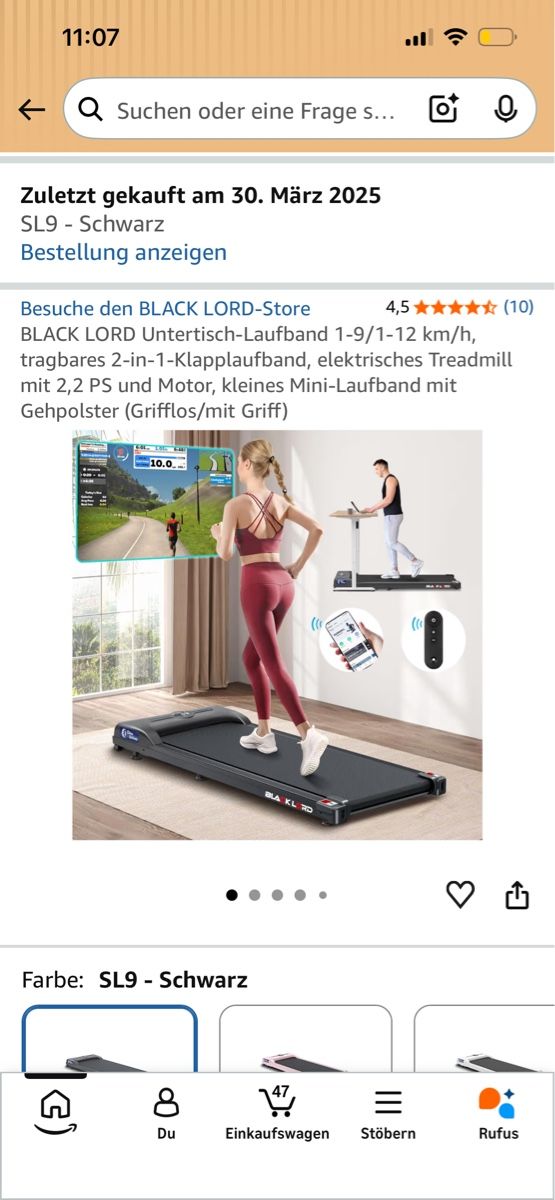 Hometrainer: Black Lord Walking Pad / Laufband – Usato da Wald ZH venduto da vivian__