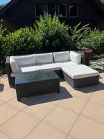 Gartenlounge Set Polyrattan braun mit Tisch