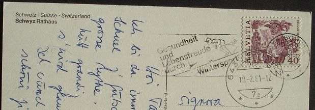 Cartoline postali: SCHWYZ Rathaus, Auto – Usato da Jona venduto da philajona 1