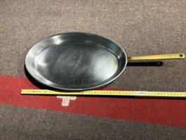 Bratpfanne oval mit Messinggriff ca 40cm Kupferboden