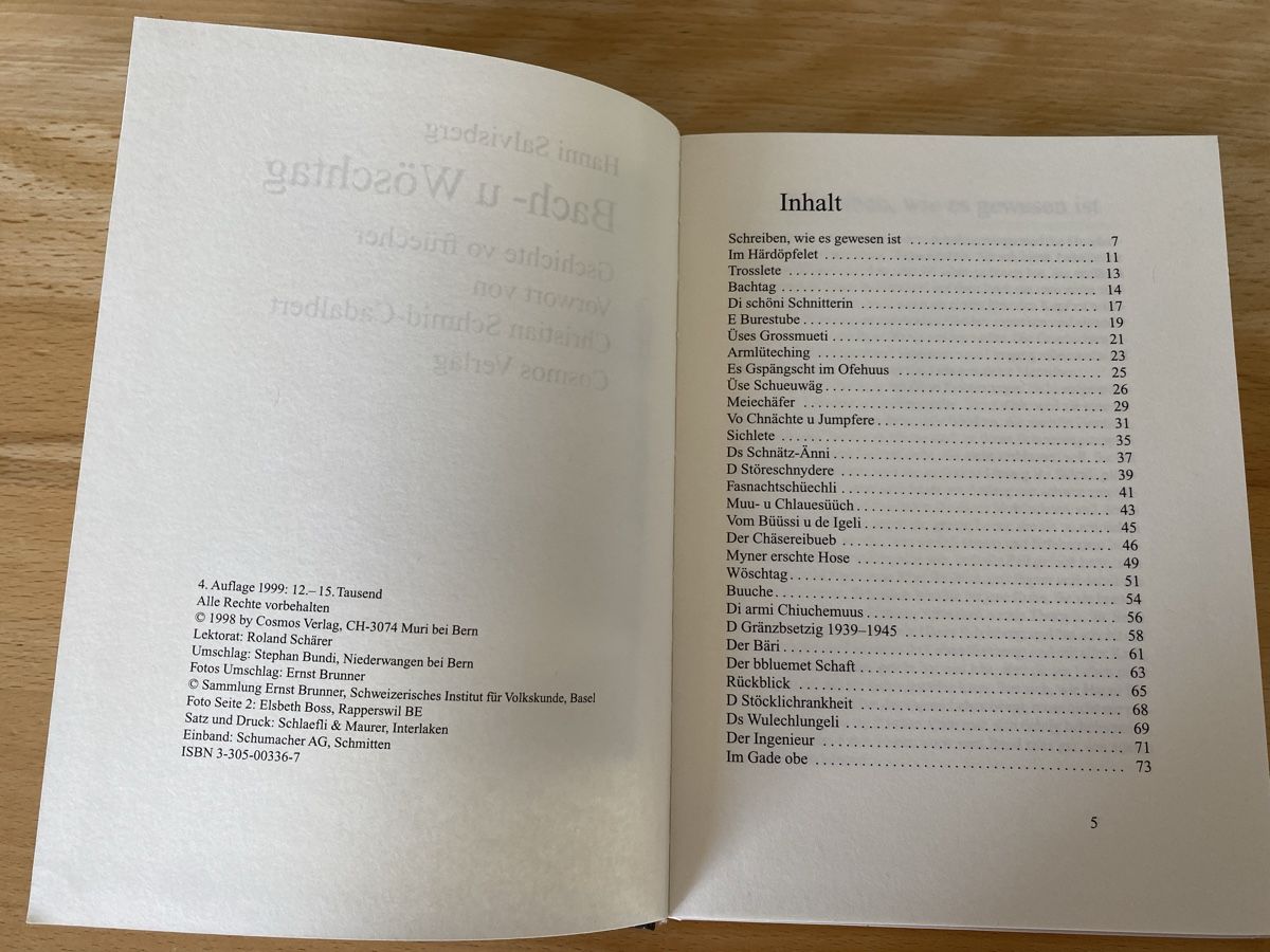 Bücher: Bach- u Wöschtag - Hanni Salvisberg – Gebraucht aus Schwarzenburg von Michellu 5