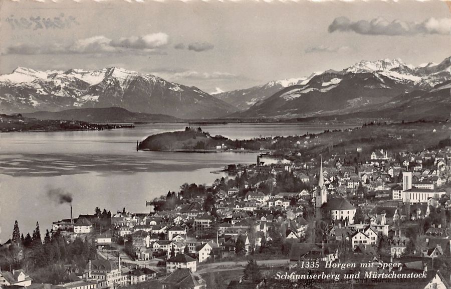 Ansichtskarten: Horgen mit Speer, gelaufen 1958 – Gebraucht aus Frauenfeld von POML
