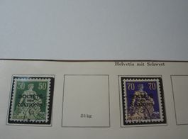 Set Helvetia mit Schwert, Überdruck SdN, sauber o