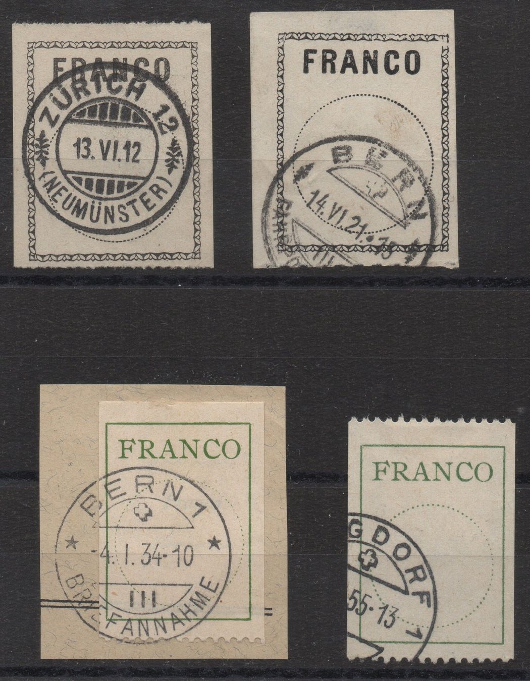 Alle Briefmarken: Francozettel 1, 3 und 4 gestempelt – Gebraucht aus Allschwil von 2mikesch2