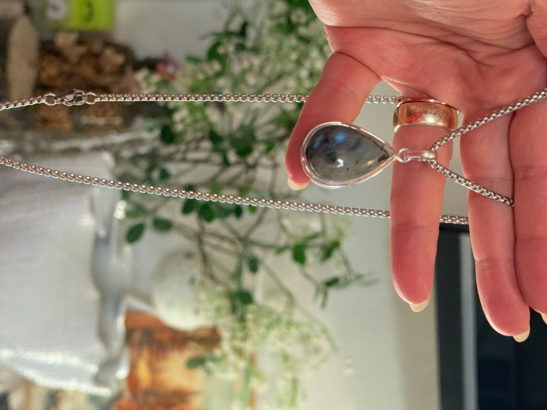 Catenine: Collier élégant avec Labradorite véritable, neuf! – Nuovo e nell'imballaggio originale da Genève venduto da AGBERG 6
