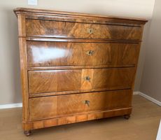Kommode Nussbaum Massiv Holz vintage antike Schubladen 4 Stü