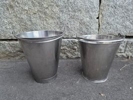 2 Chromstahl Kessel Milchkessel