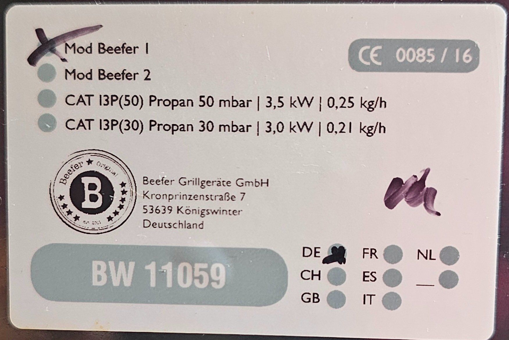 Griglie: Original Beefer - Top Zustand - aber defektes Teil! – Difettoso da Sennhof venduto da Zanilio 6