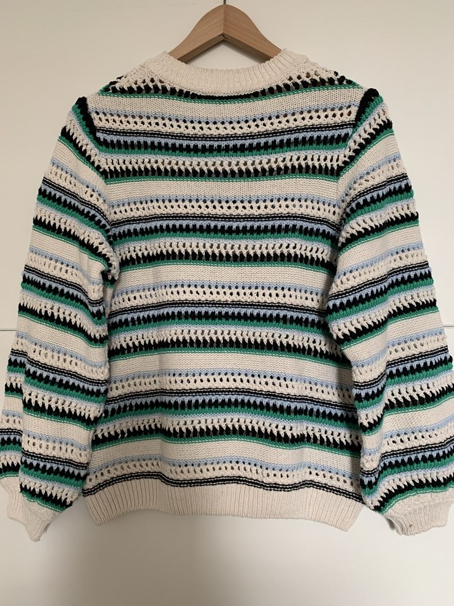 C&A Maglioni & Felpe: C&A Gestreifter Pullover Gr. L weiss grün blau Strickpullove – Nuovo (secondo la descrizione) da Mettmenstetten venduto da _4_YOU_ 3