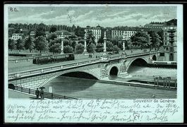 Litho Geneve, Strassenbahn überquert di