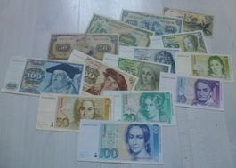 Lot ++ 14 Banknoten aus Deutschland ab 1948