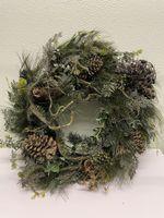 Festive Winter Wreath with Pine Cones