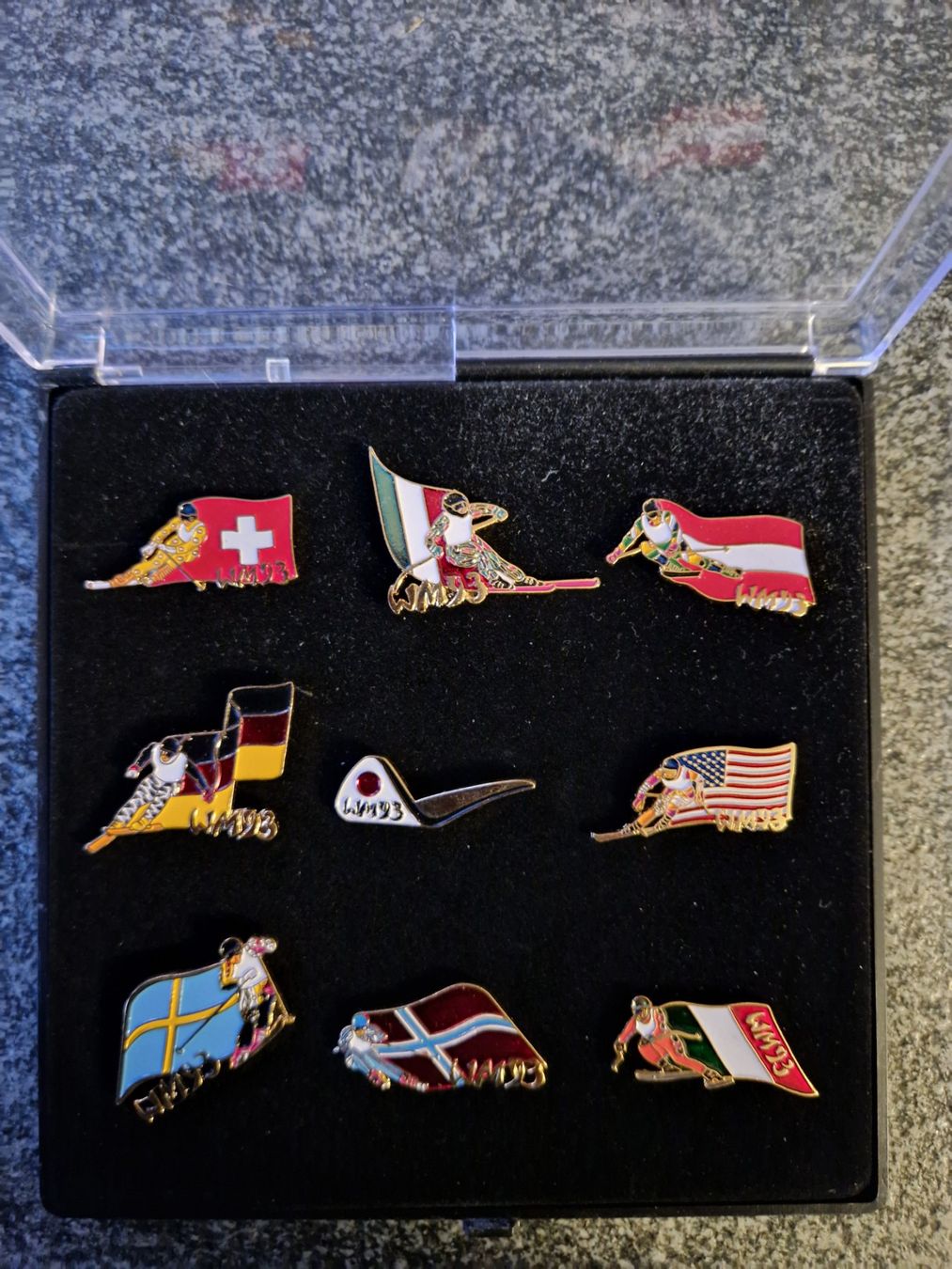 Broschen & Nadeln: Pin-Set Ski WM 1993 – Gebraucht aus Niederlenz von sagitario68 1