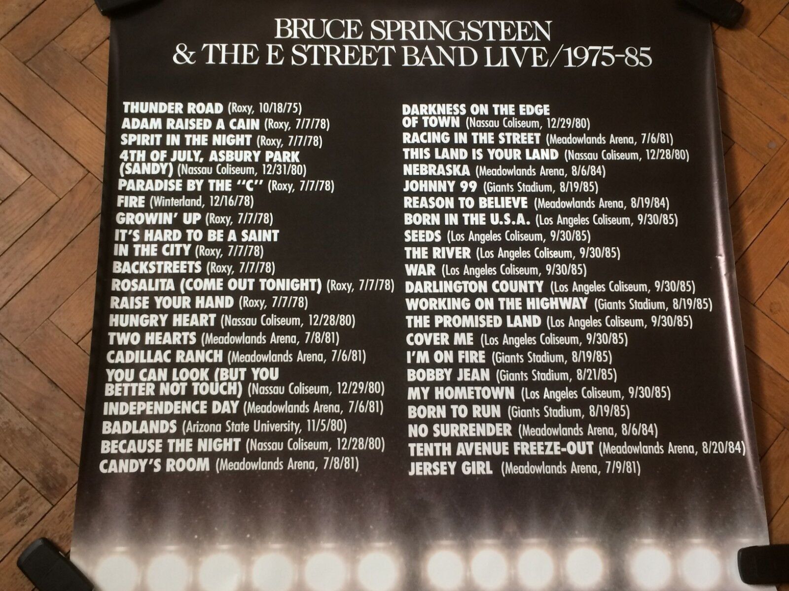 Foto & Immagini: BRUCE SPRINGSTEEN large square promo poster LIVE 1975 -85 Tr – Usato da Vezia venduto da Aquarius_Age