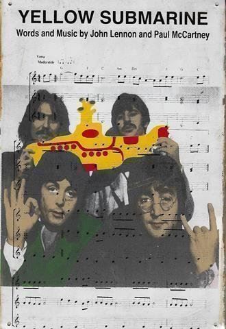 Insegne: Rusty Blechschild-THE BEATLES-YELLOW SUBMARINE – Nuovo e nell'imballaggio originale da Rupperswil venduto da big-one-sale