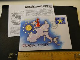 Grossbritannien 1992, 1 Pound  unzirkuliert - Münzbrief