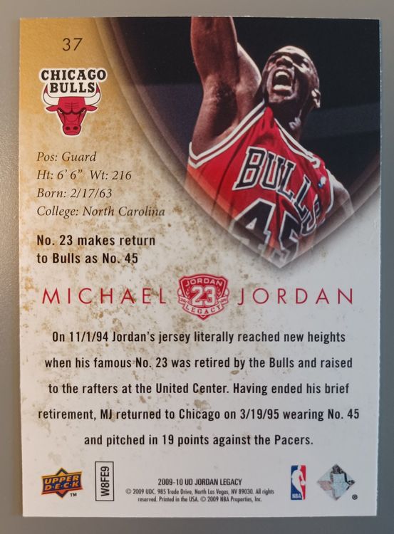 NBA Michael Jordan Legacy Chicago Bulls Card AB 1.- | Kaufen auf Ricardo