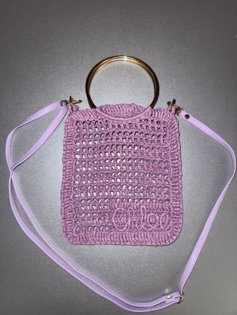 Tasche aus Raffiabast handgestrickt