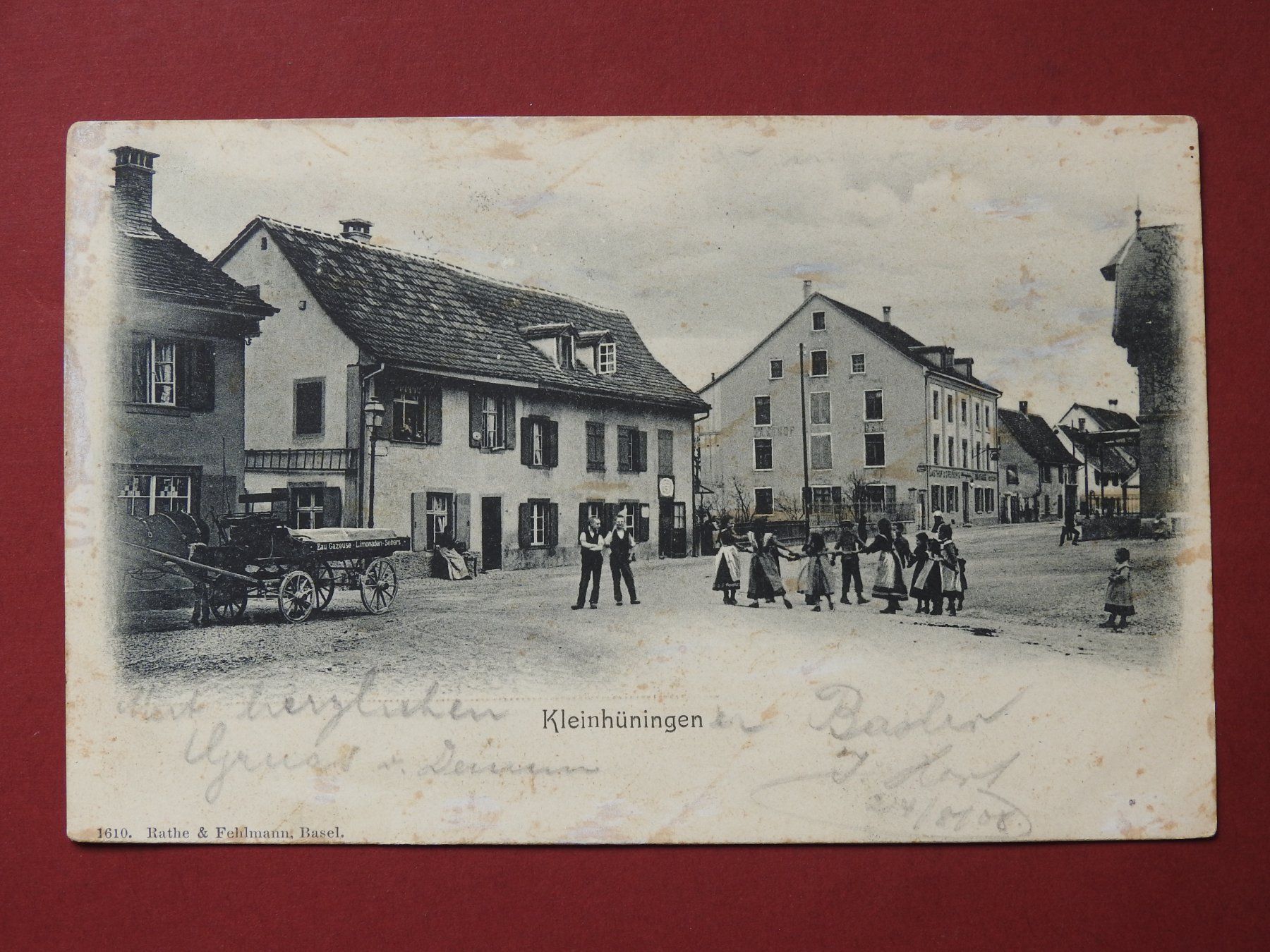 Ansichtskarten: AK Kleinhünigen - Basel,  belebt ! – Gebraucht aus Rain von 999-800-K
