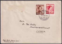 1941, J98 mit J99I (gezähnt und geschnitten) von LUZERN, RAR
