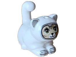 LEGO 2652pb04 White Cat, Friends, Large, Sitting with Dark T