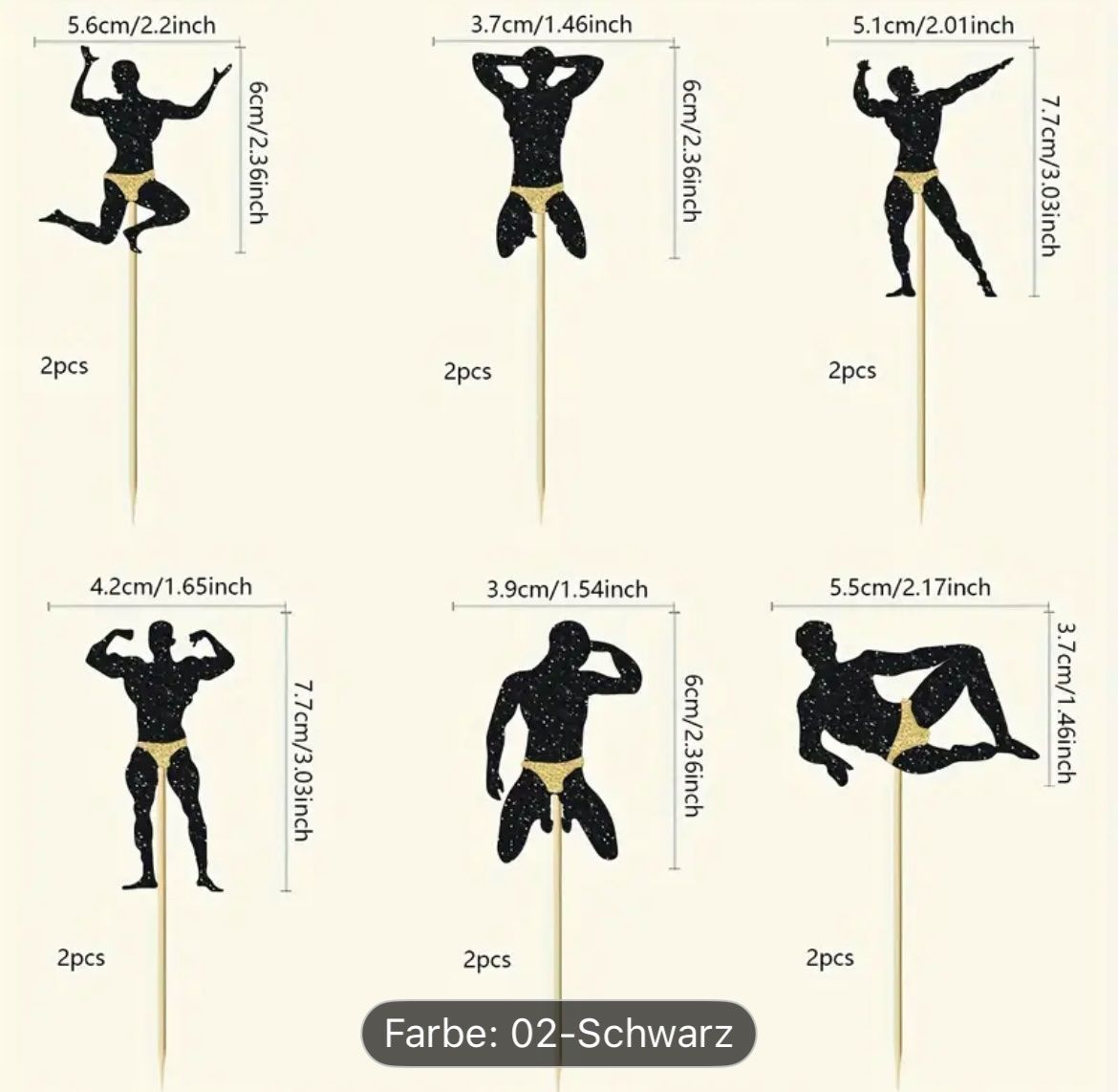 Alle Dekorationen: NEU Cupcake Topper - Junggesellenabschied Deko Stripper Mann – Neu und originalverpackt aus Kriessern von loolah 1