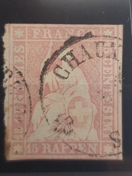 Tutti i francobolli: Strubel 24F Kat. 450.- Befund – Usato da Balgach venduto da SIMEON27