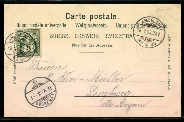 Cartoline postali: Litho Oberwinterthur, Panorama, Schulhau – Usato da Berlin venduto da bartko-reher 1
