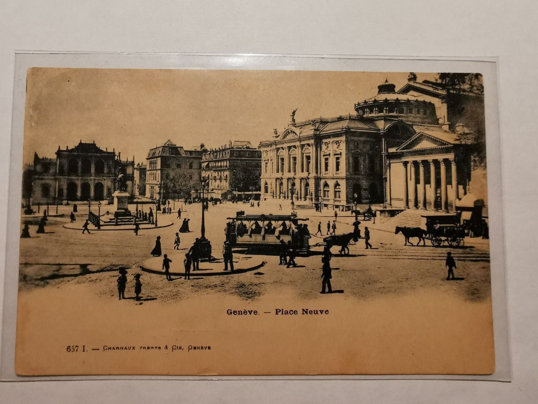 Cartoline postali: CP Genève - Place Neuve vers 1910 – Usato da Pailly venduto da jme99