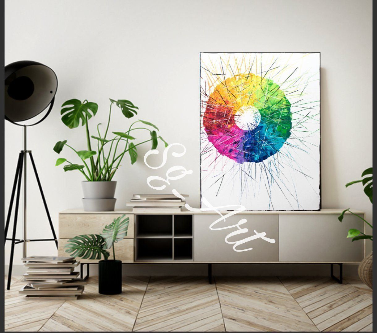 Dipinti: Acrylbild Kreis bunt abstrakt Unikat – Nuovo (secondo la descrizione) da Rheinau venduto da Sussel 6